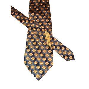 Ermenegildo Zegna Blue and Orange Patterned Tie